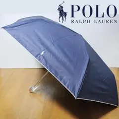 未使用 ポロラルフローレン 晴雨兼用 ワンポイント「ポロポニー」 折り畳み傘 紺