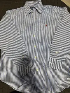 Ralph Lauren ラルフローレン　ストライプ 長袖シャツ　青白
