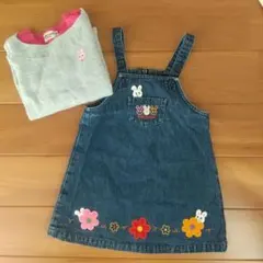 MIKI HOUSE デニムワンピース&長袖カットソー