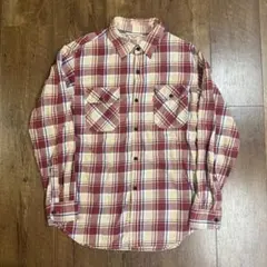 90s Levi's Red Tabチェック柄長袖シャツ赤三角タグメンズMサイズ