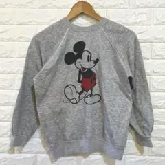 Disneyミッキー グレー 薄スウェット　XS〜S vintage 裏起毛