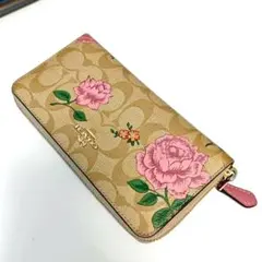 COACH 財布 長財布 ラウンドファスナー シグネチャー 花柄