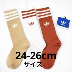 adidas ストライプソックス 24-26cm 3足セット
