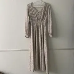 archives 花柄ロングワンピース Vネック
