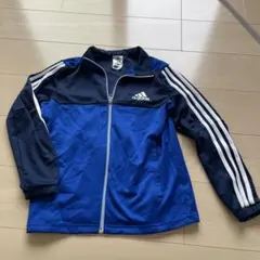 adidas ジップアップジャケット 150cm 青/黒