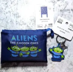 トイ・ストーリー エイリアン 折りたたみエコバッグ　＆ダイカットキーホルダー