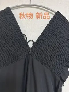 m*i様 しまむら新作　新品シャーリングサロペット　ブラック Мサイズ　秋物