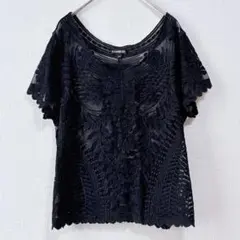 美品＊レリアン ホワイトレーベル 刺繍 チュニック ブラウス シアー 17