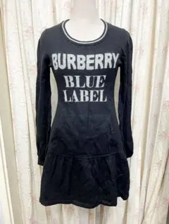 バーバリーブルーレーベル　ワンピース　黒　ブラック　チュニック　ウール混