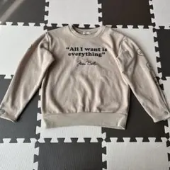 ジェニィ　ガールズ　プリント裏起毛トレーナー　ベージュ150cm