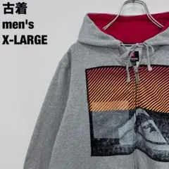 古着 QUIKSILVER クイックシルバー パーカー ジップアップ グレーXLのサムネイル