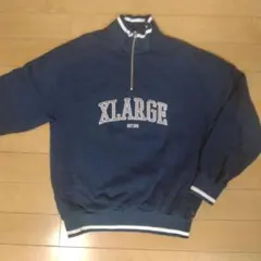 XLARGE ネイビー ハーフジップ トレーナー M