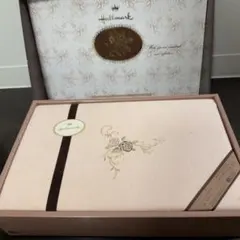 Hallmark ピンク花柄刺繍フラノシーツ シングル