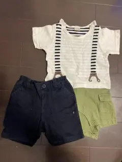 【プティマイン】カバーオール【familiar】ショートパンツセット