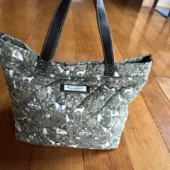 ハンドメイド　リバティ動物柄キルティングトートバッグ