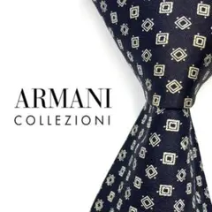 ◆美品◆ARMANI アルマーニ ネクタイ 青色 ボックス柄 フォーマル