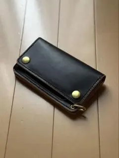 イタリアンレザー キーリング付き ミニ財布 本革 総手縫い マルチ