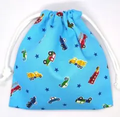 巾着袋 給食袋 コップ袋 乗り物柄① ハンドメイド