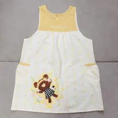 クマ刺繍のカジュアルエプロン
