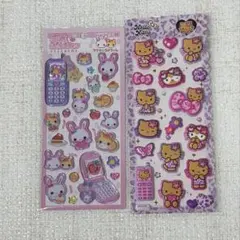 値引き中！平成はっぴーフォン　フワらび　日焼けキティ　マシュマロ　シール　正規品