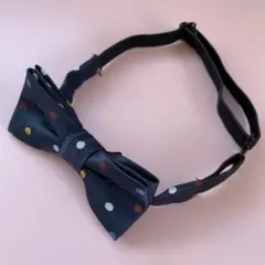ネイビー 蝶ネクタイ カラフルドット　子供用