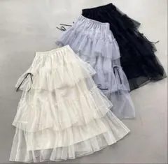 MAJESTICLEGON チュールギャザーティアードスカート