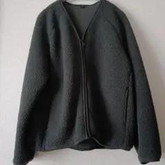 【最終価格】UNIQLO フリースボアジャケット M ダークグリーン