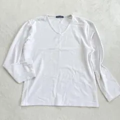 ニコル◇VネックＴシャツ 白Ｔ カットソー ノームコア カジュアル Ｌ