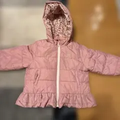 シューラルー フリル付きピンクダウンコート 130サイズ