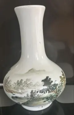 山水画 花瓶 陶器 中華陶芸のサムネイル