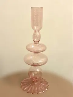 キャンドルスタンド ガラス キャンドルホルダー ピンク