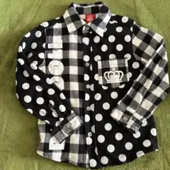 BABY DOLL 長袖シャツ 110cm チェック・ドット