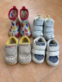 子供靴 4足セット 12.5cm〜13cm アシックススニーカー 長靴
