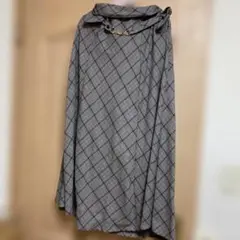 チェック柄フレアスカート グレーMサイズ
