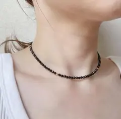 [14kgf]N35 ブラックスピネル　ネックレス