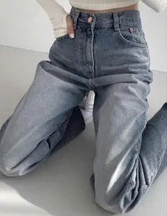 DAZY レディース ルーズ ワイド レッグ デニムパンツM ブルー