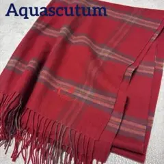 朝*顔様 アクアスキュータム　シルク×ウール大判ストールペイズリー Aquascutum アクアスキュータム ストール マフラー ウール