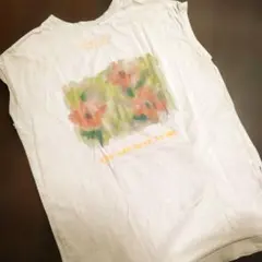 w closet ロゴプリント 半袖Tシャツ ベージュ フリーサイズ　レディースのサムネイル