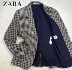 상태좋음 ZARA 자라 테일러드 재킷 M 트위드 핀 배지 2B