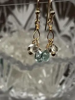 14kgfピアス　天然石　ピアス　トルマリン 10月誕生石