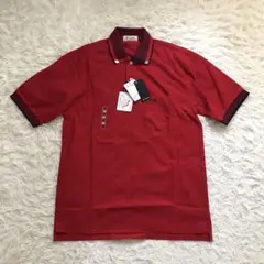 新品未使用タグ付 LYNX 縮みにくい和歌山のポロシャツ メンズ 赤 大きめのM
