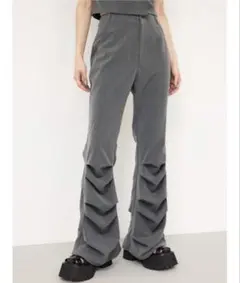 美品☆SLY TUCK FLARE パンツ グレーM