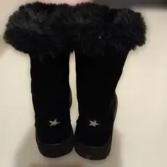 ZARA キッズ　黒いファー付きスエードブーツ　29