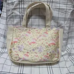 花柄刺繍トートバッグ