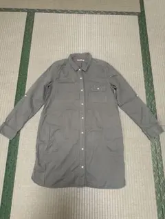 カーキ　ロング　シャツ　羽織り