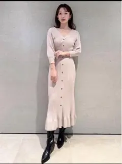 Snidel フロントボタンニットワンピース