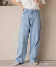 ローリーズファームワイドストレートデニムパンツMのサムネイル