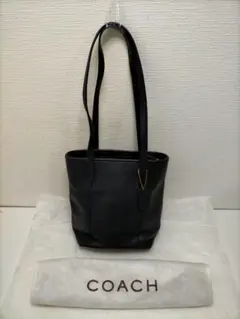 美品オールドコーチ 9077 トートバッグ黒レザーショルダー88141-5-00