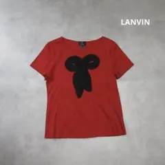 LANVIN / ラメール 取扱 リボン Tシャツ アート 半袖 カットソー Mのサムネイル