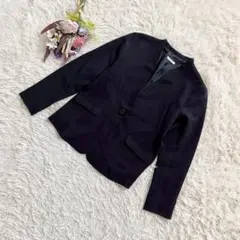 『GLACIER』グラシア　長袖ノーカラージャケット　裏地付き　Honeys　M